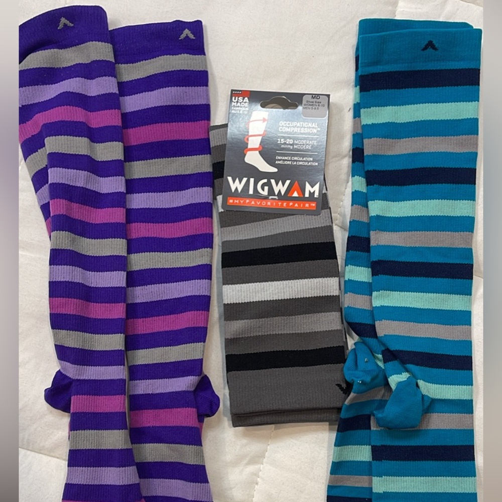 19 Wigwam long socks compression multi color size M fit like small